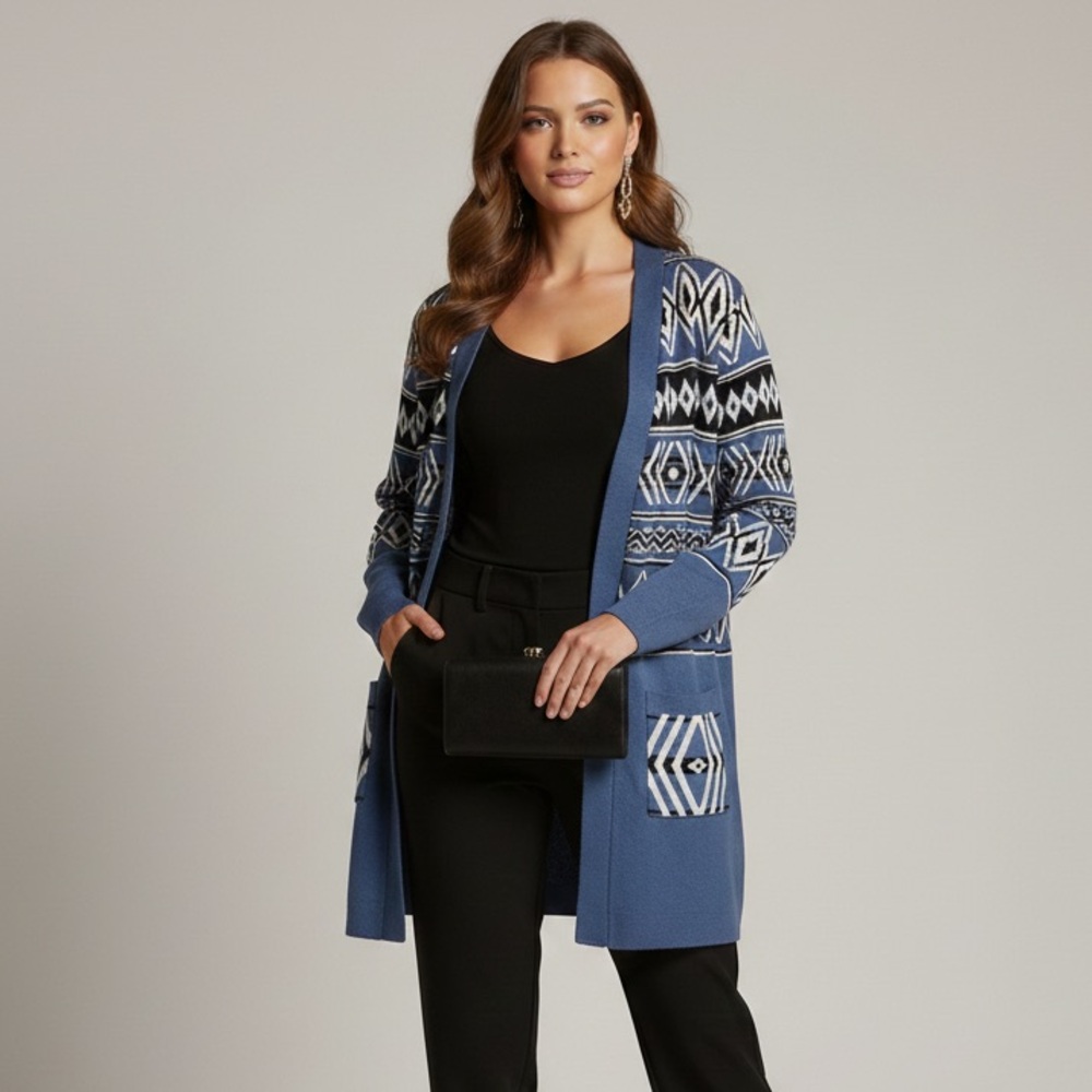 Rachel Zoe Hooded Sweater Belted‎ Jacket XL